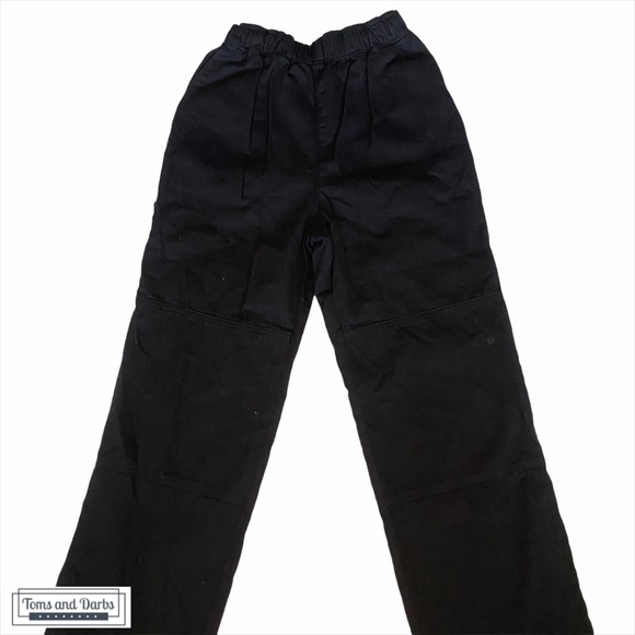Topshop High Waisted Wide Leg Cargo Pant with Pockets - Black - Picture 6 of 14